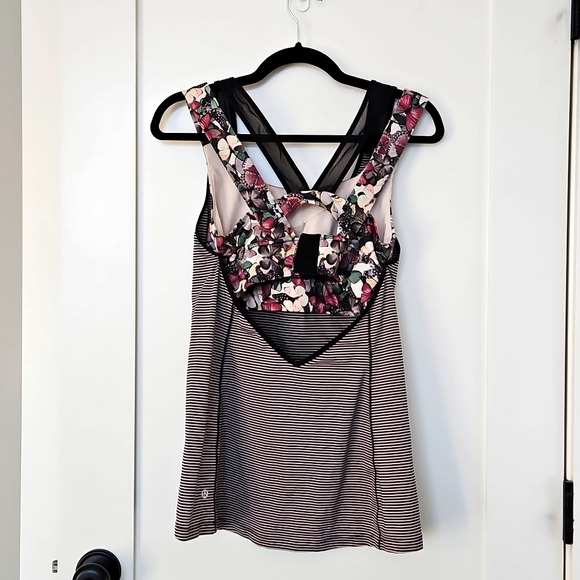Lululemon Super Sport TankMini Pop Stripe Black Mink Berry size 8 - Picture 4 of 5